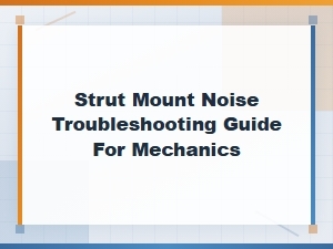 Strut Mount Noise Troubleshooting Guide for Mechanics - Suspension Diagnostics